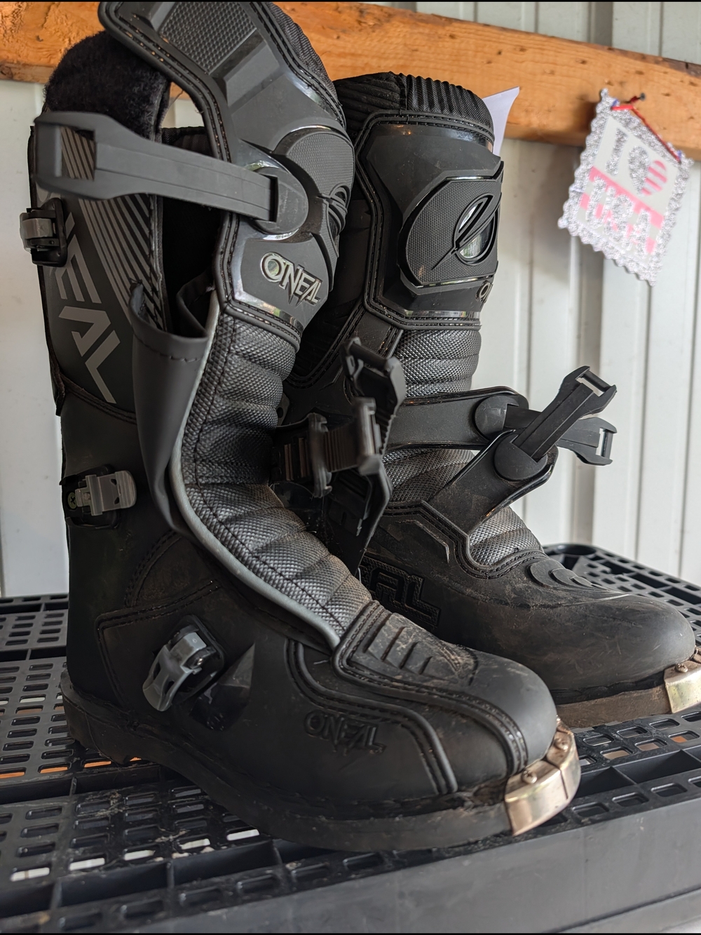 O'Neill Big Boy's Black Motocross Boots with Metal Toe Plate